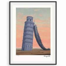 Rene Magritte Signed - Memory of a Journey (Leaning Tower Of Pisa)-Certificate.