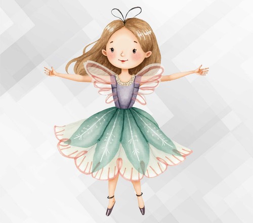 Watercolour fairy wall - fairy, vinyl