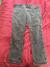 Mens Emporio Armani Grey Washed Jeans W34 L30 Straight Fit Zip Fly