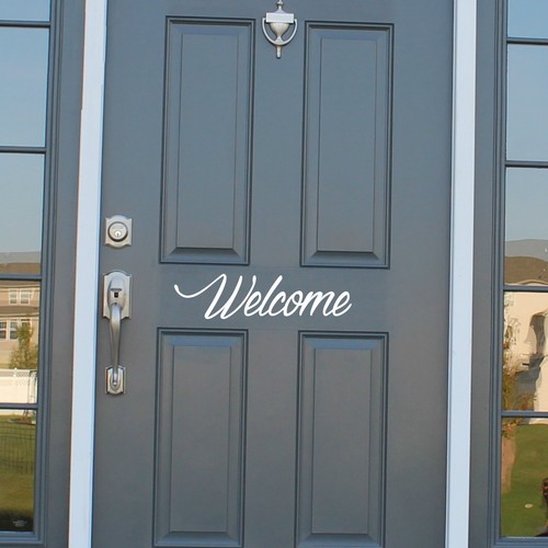 Welcome front door sticker - welcome,