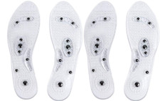 2Pairs (7-11 UK Size) Reflexology Magnetic Therapy Insoles-Flexible Washable 