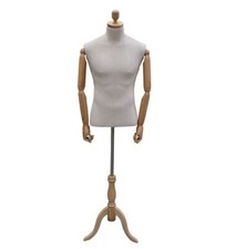 Articulated Male Tailors Dummy Cream Linen