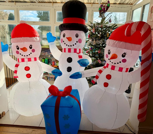 Inflatable snowman 6ft with - 3,