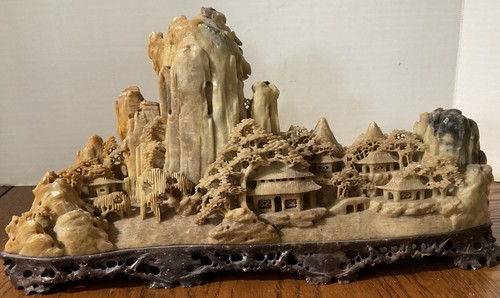 Chinese soapstone intricate - soapstone,