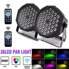 2PCS LED Stage Lights 36 RGB Party DJ Sound Strobe DMX Uplight Lamp W/ Remote