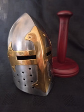Miniature Steel Medieval Sugarloaf Helmet with Stand Knight in Armour