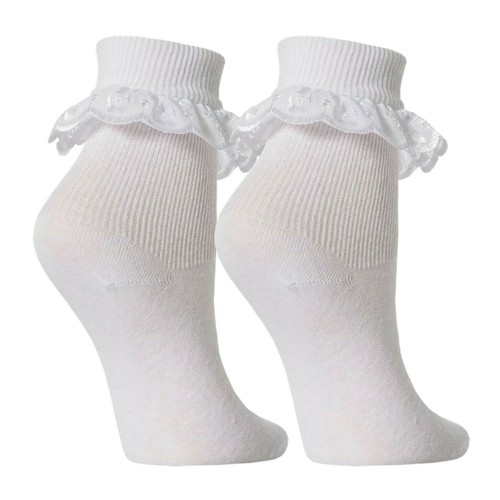 Girls frilly lace socks - girls,