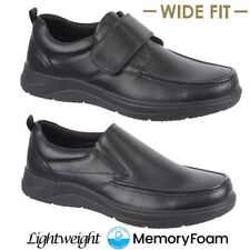 MENS WIDE FIT SHOES MEMORY FOAM WALKING DRIVING SOFT SLIP ON COMFORT CASUAL SHOE