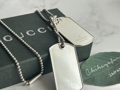 Gucci double dog tag pendant - gucci,