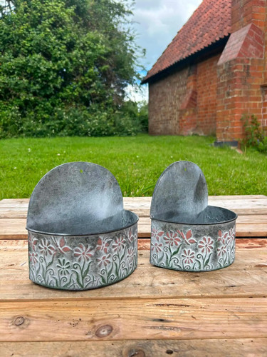 Set two floral galvanised - set,