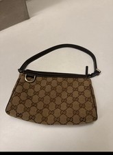 Lovely Vintage Gucci GG Canvas Abbey Pochette Bag Handbag Small