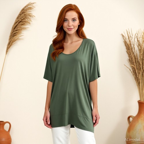 Casual tunic olive green - casual,