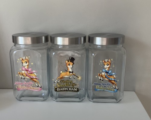 Babycham style glass bar jars