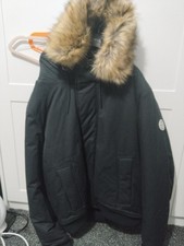 Mens Extra Warm Next Jacket In XL, Zipped Pockets, Removable Fur Trim On Hood