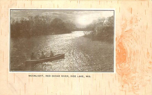 Postcard canoeing red cedar - canoeing,