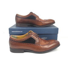 Steptronic Mens Leather Francis Brogue Shoes Tan Lace up Derby Shoe Size UK 11