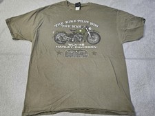 Vintage Harley-Davidson Shirt Mens 2XL Green WLA-45 Motorcycle Pearl Harbor 90s