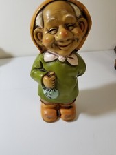 Vtg GNOME Coin BANK ELF w/