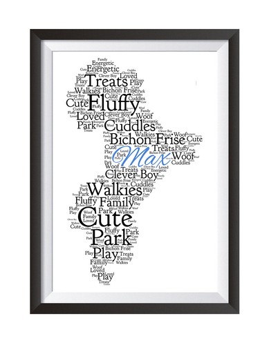 Personalised word art bichon - ,