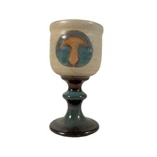 Vintage Welsh Studio Pottery Handmade Stoneware Goblet Wine Glass Cup Laugharne