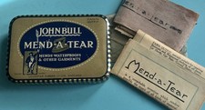 c1940s JOHN BULL Fawn Outfit MEND-A-TEAR TIN with PART CONTENTS
