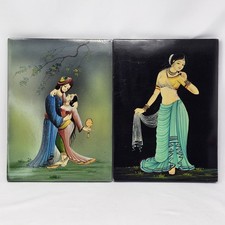 Two indian vintage lacquered - indian,