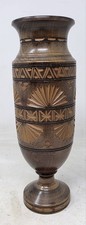 Wooden Hand Carved Vase 25cm