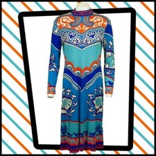 Amazing LEONARD FASHION Paris Silk Jersey DRESS  UK 12  379 Y