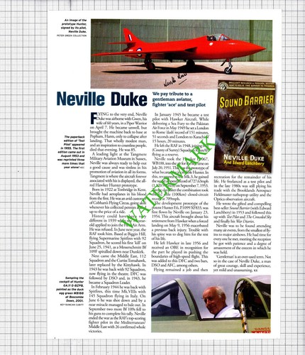 Neville duke tangmere aviation - duke,