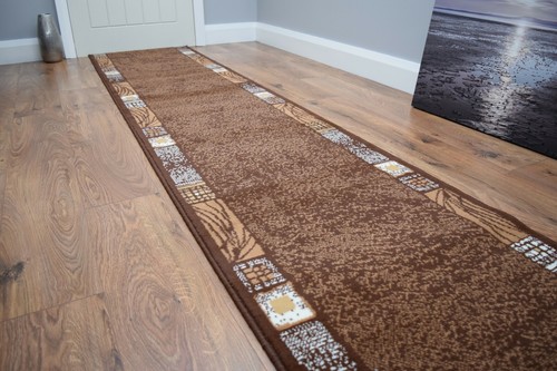 Brown hallway runner stairway - brown,