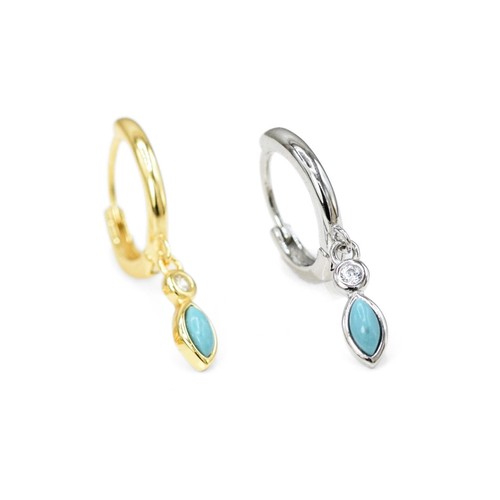 Hoop huggie drop - huggie, zirconia