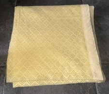 Vintage Large Yellow Wool Waffle Cellular Blanket 252cm x 252cm