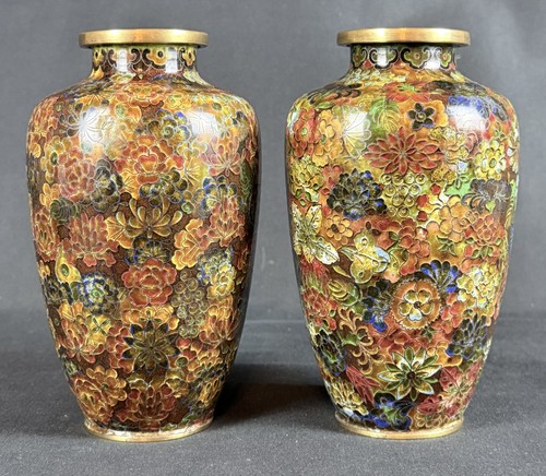 Pair chinese cloisonné - chinese, vases