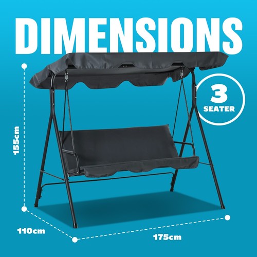 New seater grey garden swing - new,