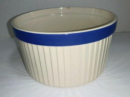 Ivory with blue band ribbed - ivory,