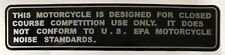 HONDA CR80 CR80R REAR MUDGUARD FENDER CAUTION WARNING DECAL 2