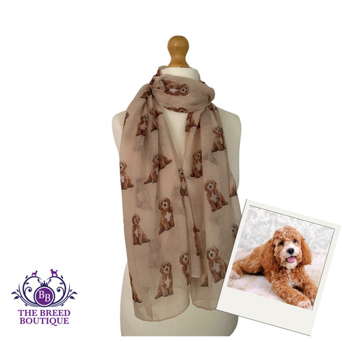 Cream cockapoo scarf shawl - scarf,