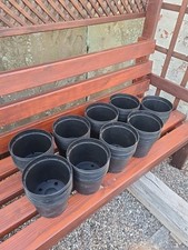 Used good condition. Round Black Plastic Plant Pots 2 Litres 16.X 13 approx