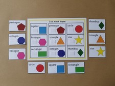 Shape Matching Game, Handmade, teaching resource, toddlers, EYFS, Autism