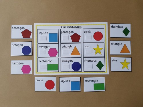 Shape matching game handmade - shape,
