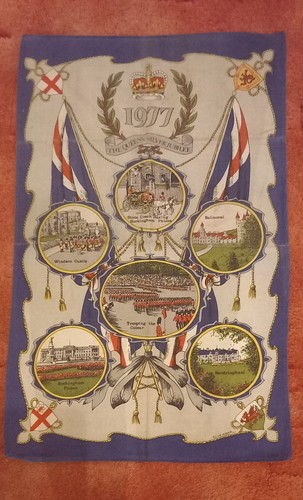 Commemorative tea towel - tea, 1977