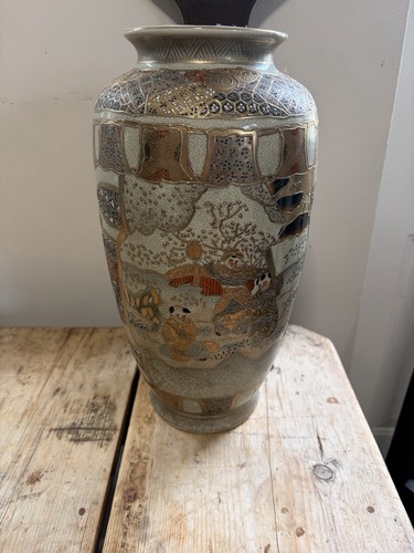 Satsuma hand painted vase - satsuma,