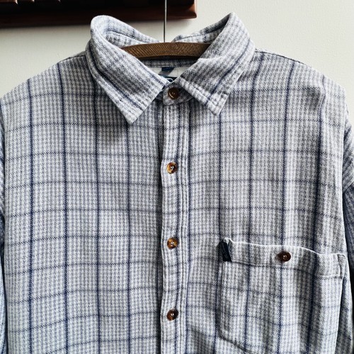 Vintage blue white dogtooth - white,