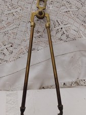 Antique Victorian Art Brass Fire Coal Tongs Scissors