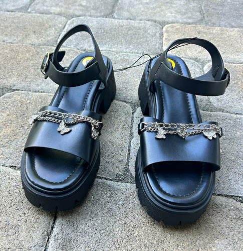 Sandals black strappy - sandals-black,