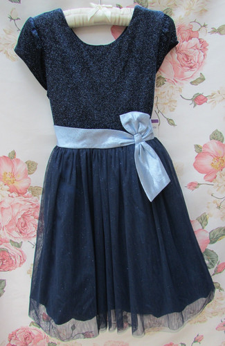 Bnwt blue velvet sparkle tulle - blue,