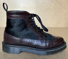 DR MARTENS DM MATIAS BROGUE BOOTS UK SIZE 5 EUR 38 OXBLOOD BLACK ITALIAN HAIR