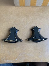 Black Wall Pocket Vases X2 22 Carat Gold Plated Extremely Rare