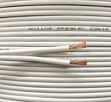 10m White Auline Speaker Cable