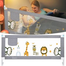 2M Bed Guard Bed Rail Side Cot Safety Guard Kids One side Adjustable Height 